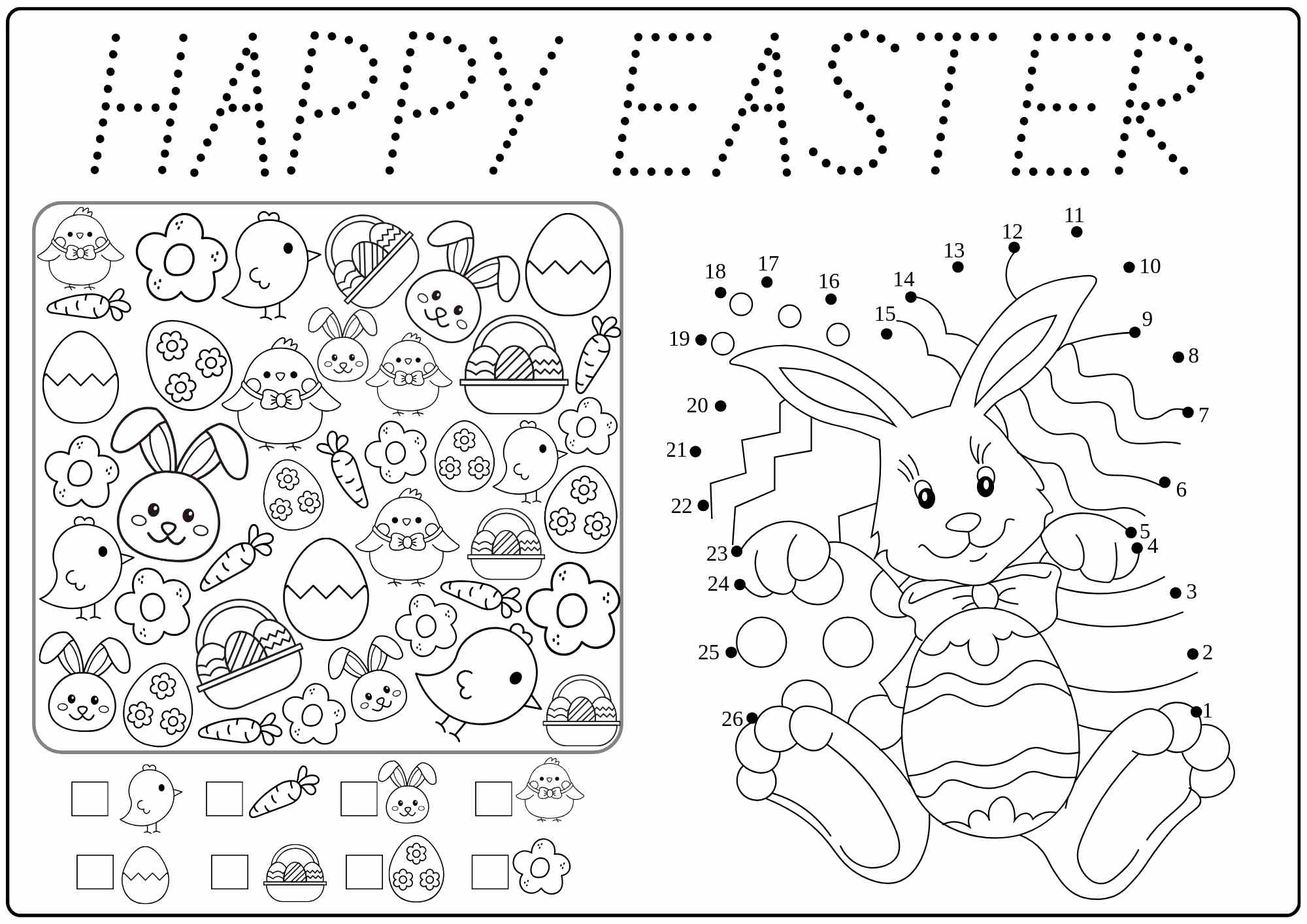 Easter I Spy, Dot-to-Dot & Coloring Worksheet | Fun Spring Activity for Pre-K to Grade 2 | Free PDF Download